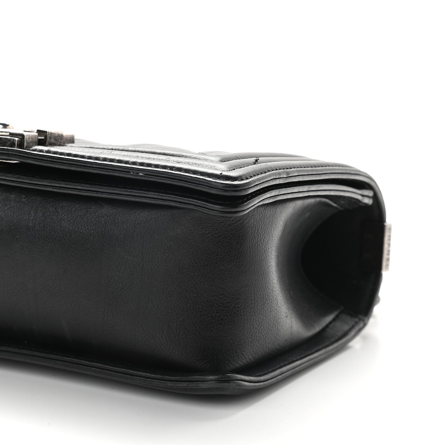 Calfskin Double Stitch Medium Boy Flap Black