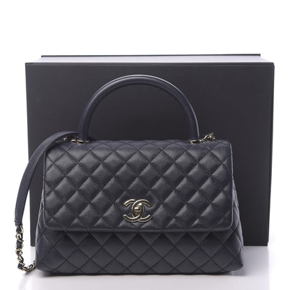 Chanel Caviar Quilted Small Coco Handle Flap Navy 11 of 11