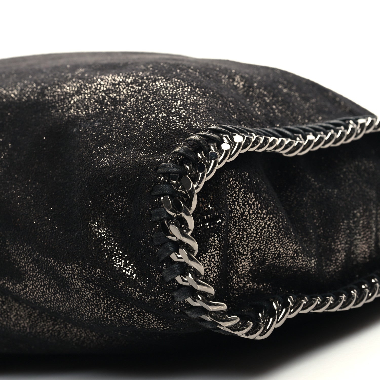 Stella McCartney Chamois Shiny Dotted Falabella Fold Over Tote Ruthenium 10 of 11