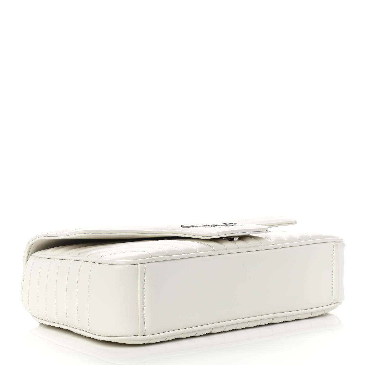 Prada Soft Calfskin Impunture Diagramme Medium Chain Flap Shoulder Bag White 5 of 12