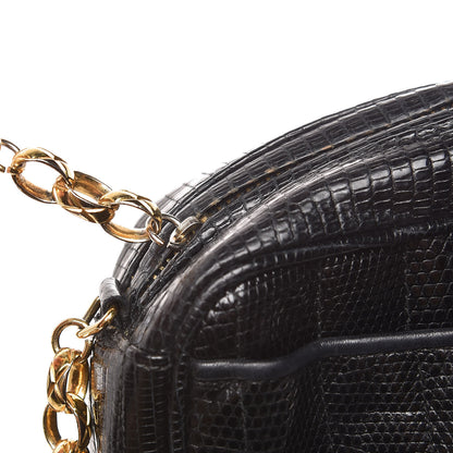 Chanel Lizard Quilted Small Tassel Camera Case Black 13 of 13