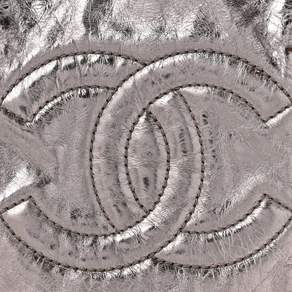 Chanel Metallic Cracked Calfskin Modern Chain Tote Dark Silver 8 of 14