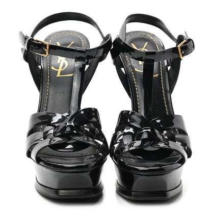 Saint Laurent Patent Tribute 105 Platform Sandals 37 Black 2 of 10