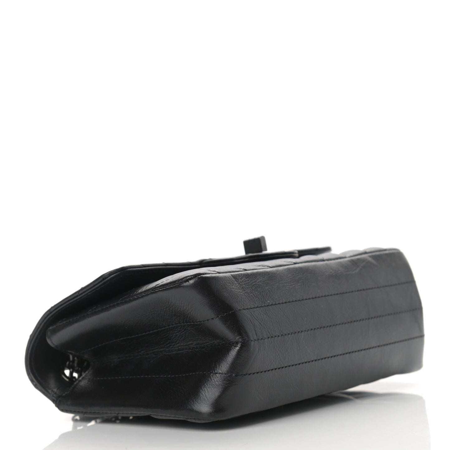 Aged Calfskin Chevron Quilted 2.55 Reissue Mini Flap So Black