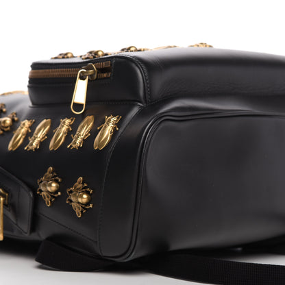 Gucci Calfskin Animal Studs Medium Day Backpack Black 6 of 10