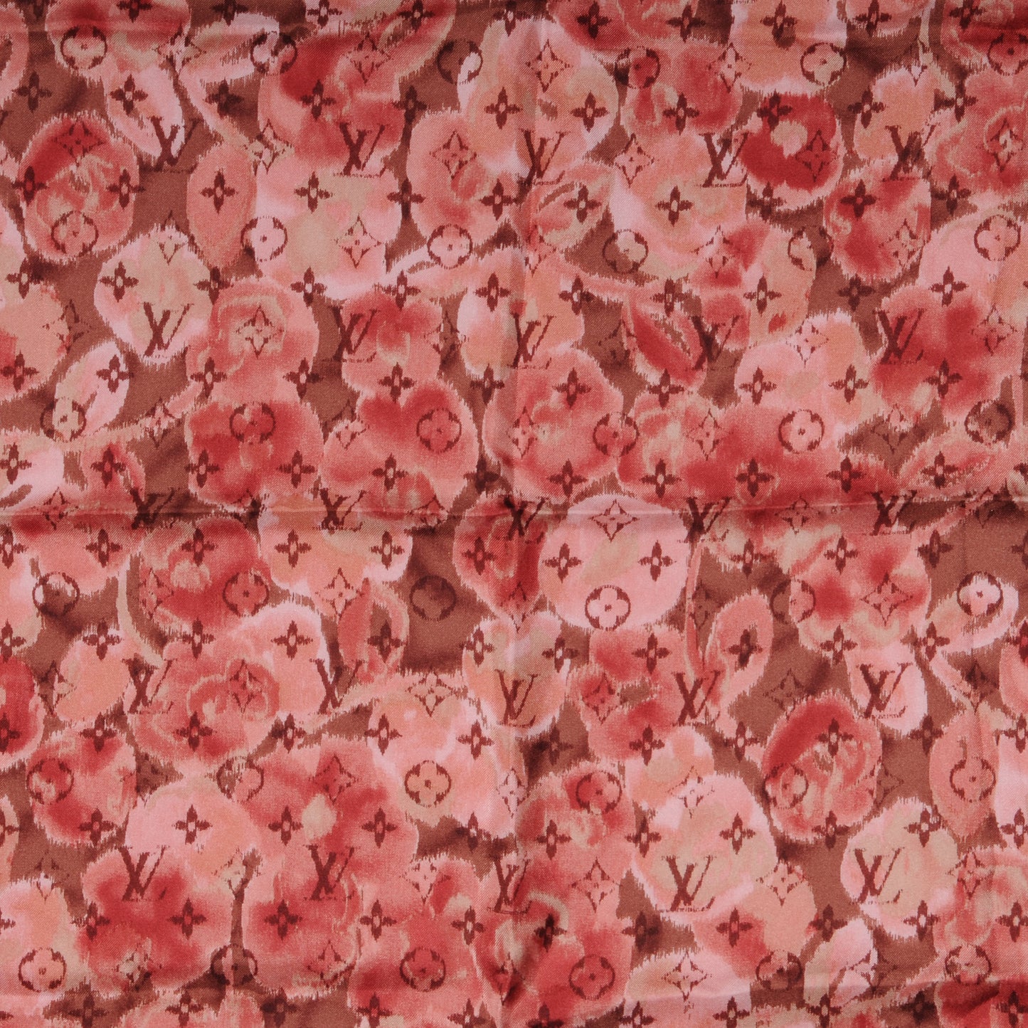 Silk Monogram Ikat Summer Square Scarf Rose Velours