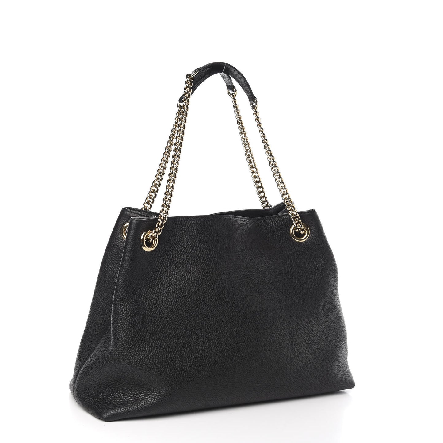 Pebbled Calfskin Medium Soho Chain Shoulder Bag Black