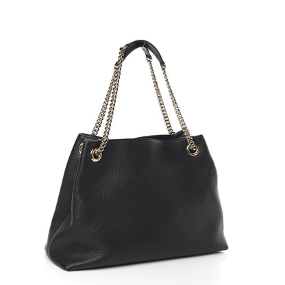 Gucci Pebbled Calfskin Medium Soho Chain Shoulder Bag Black 3 of 10