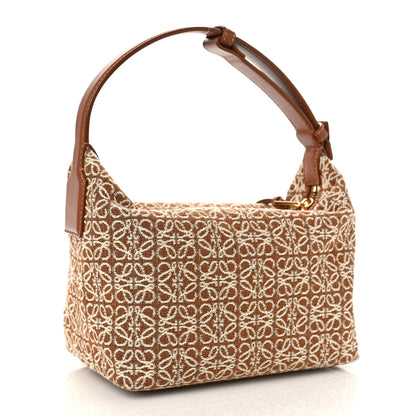 Loewe Jacquard Anagram Calfskin Small Cubi Bag Tan Pecan 2 of 8