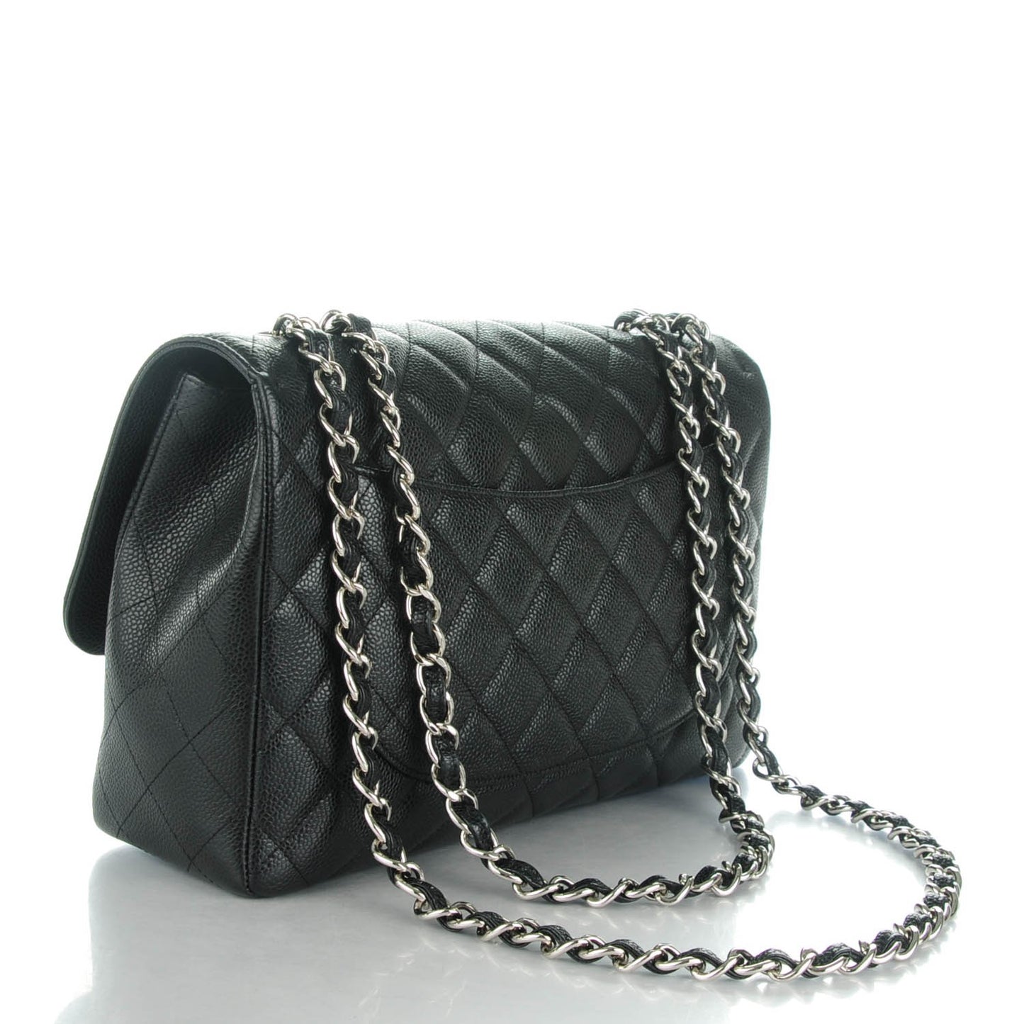 Caviar Quilted Jumbo Single Flap Black