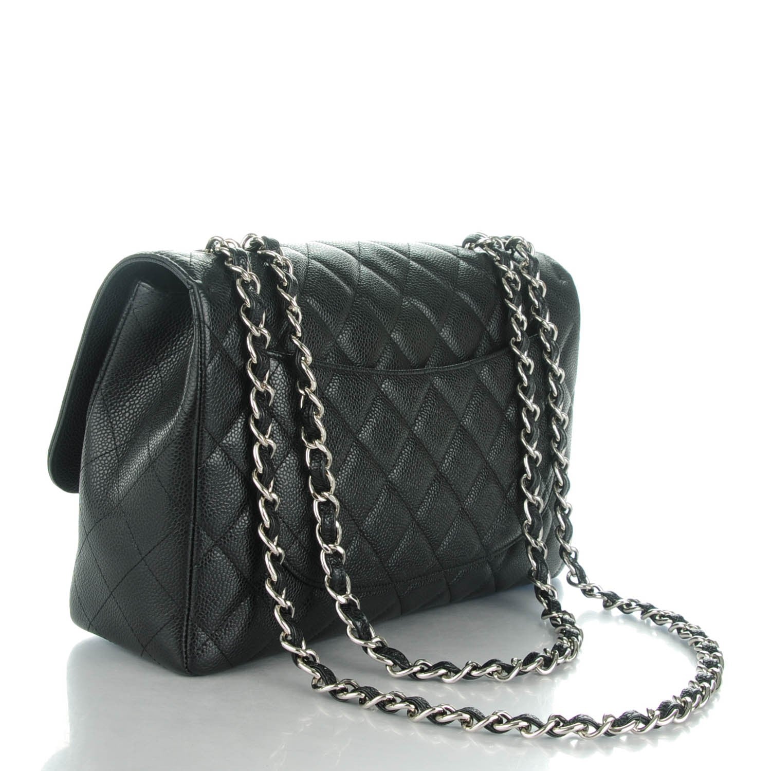 Chanel Caviar Quilted Jumbo Single Flap Black 3 of 8