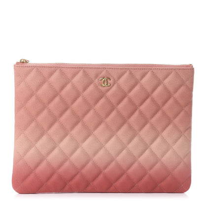 Chanel Caviar Ombre Medium Cosmetic Case Coral 1 of 7