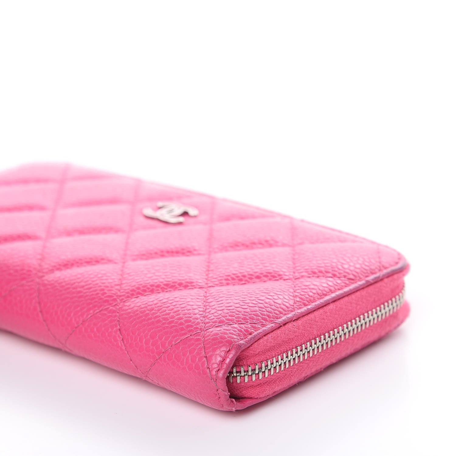 Chanel Caviar Quilted Medium Zip Around Wallet Pink 10 of 20