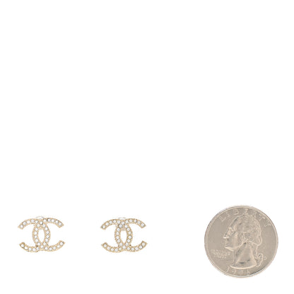 Chanel Crystal CC Earrings Gold 2 of 4