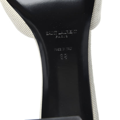 Saint Laurent Canvas Bianca Mules 39 Pearl 7 of 8