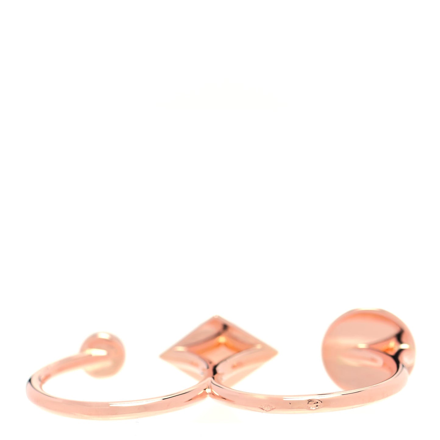 18K Rose Gold Diamond Gambade Double Ring 53 6.5