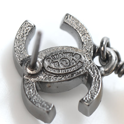 Chanel Crystal Pearl CC Drop Earrings Silver 4 of 4