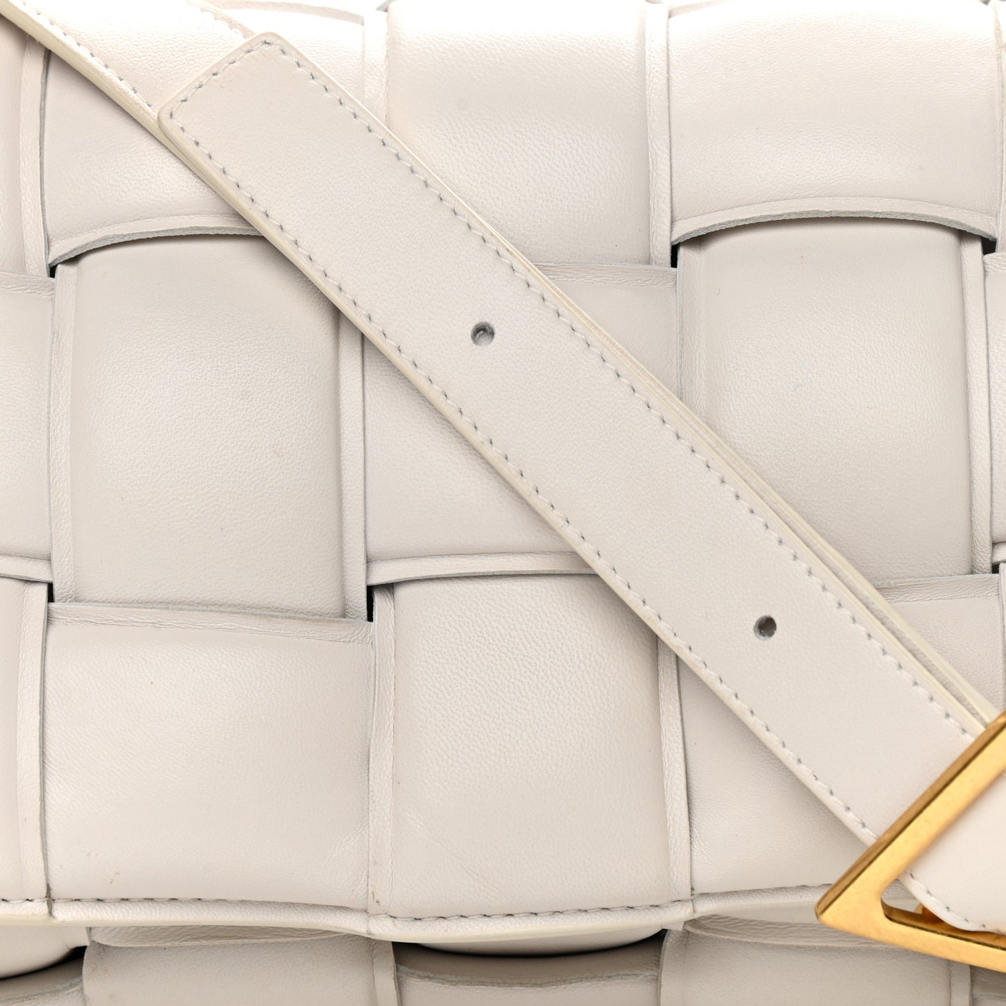 Nappa Maxi Intreccio Padded Cassette Crossbody Bag Chalk