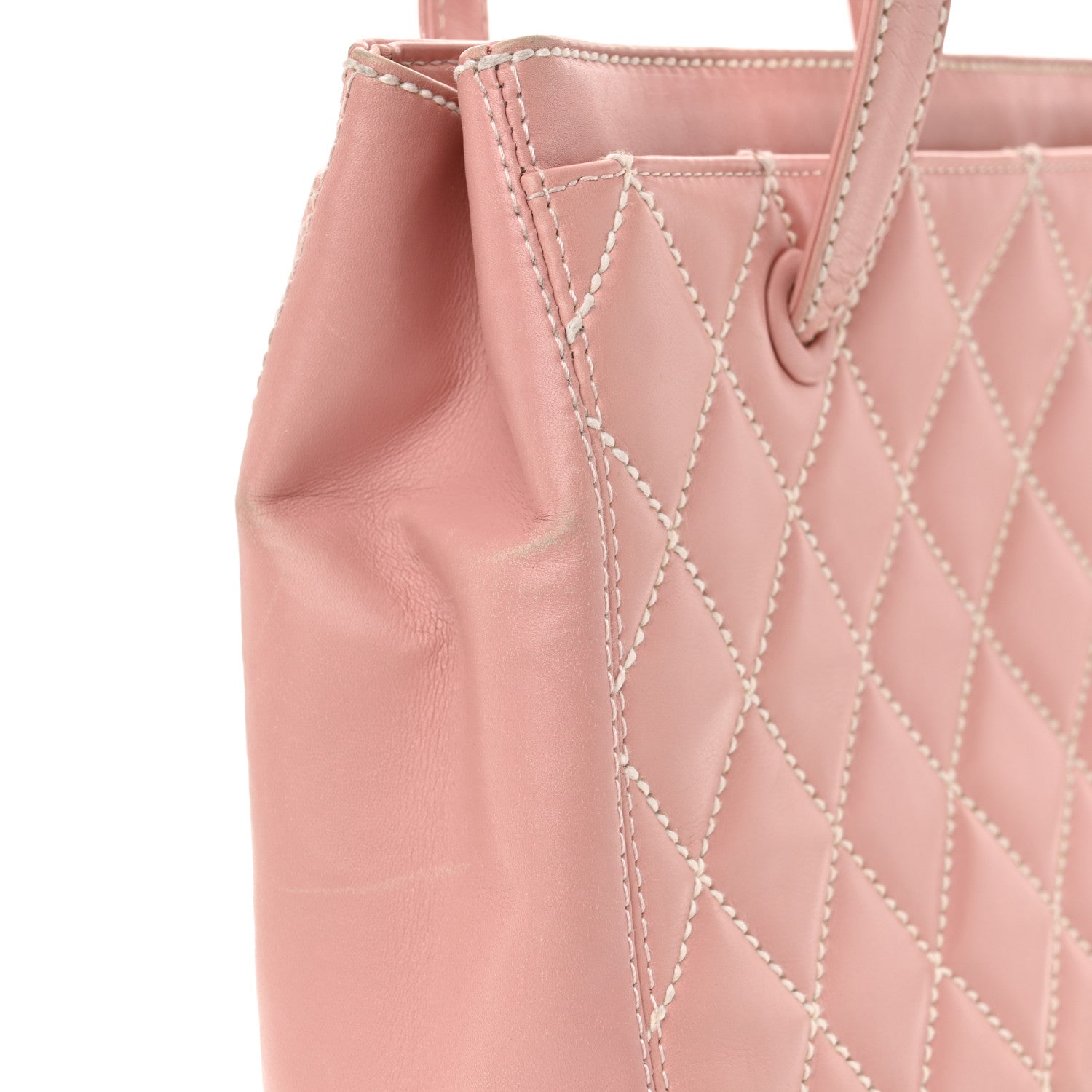 Chanel Calfskin Wild Stitch Tote Pink 14 of 16