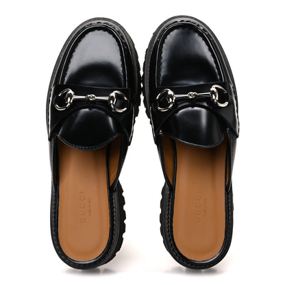 Gucci Cordovan Lux Womens Sylke Horsebit Platform Mules 37.5 Black 2 of 12