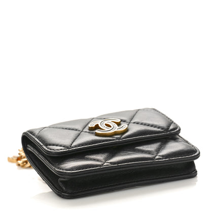 Chanel Lambskin Enamel Quilted Pending CC Flap Belt Bag Black 4 of 10