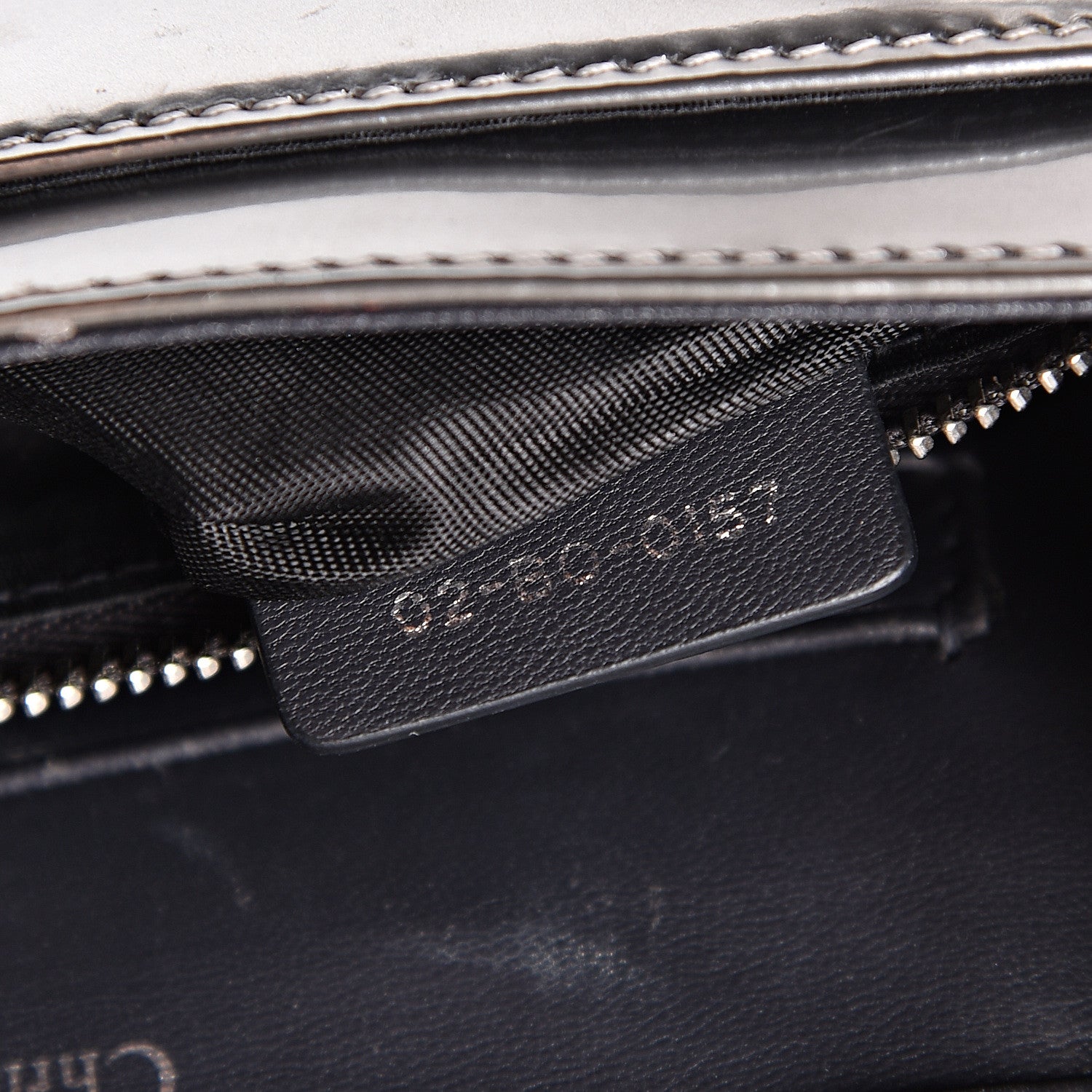 Christian Dior Metallic Patent Micro-Cannage Diorama Wallet on Chain Pouch Silver 6 of 9