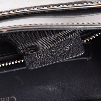 Christian Dior Metallic Patent Micro-Cannage Diorama Wallet on Chain Pouch Silver 6 of 9