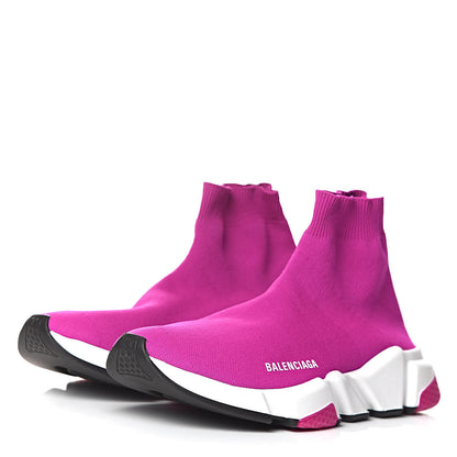 Balenciaga Neoprene Knit Womens Speed Sneakers 41 Fuchsia 3 of 8
