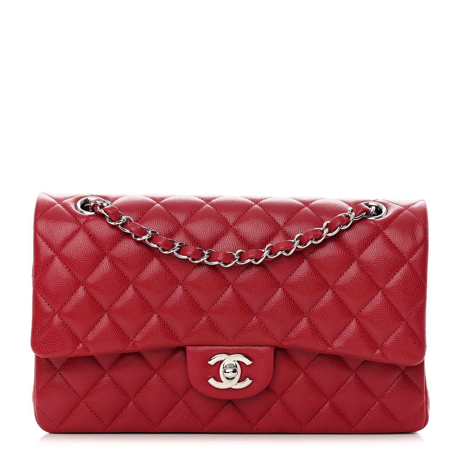 Chanel Caviar Quilted Medium Double Flap Dark Red 1 of 15