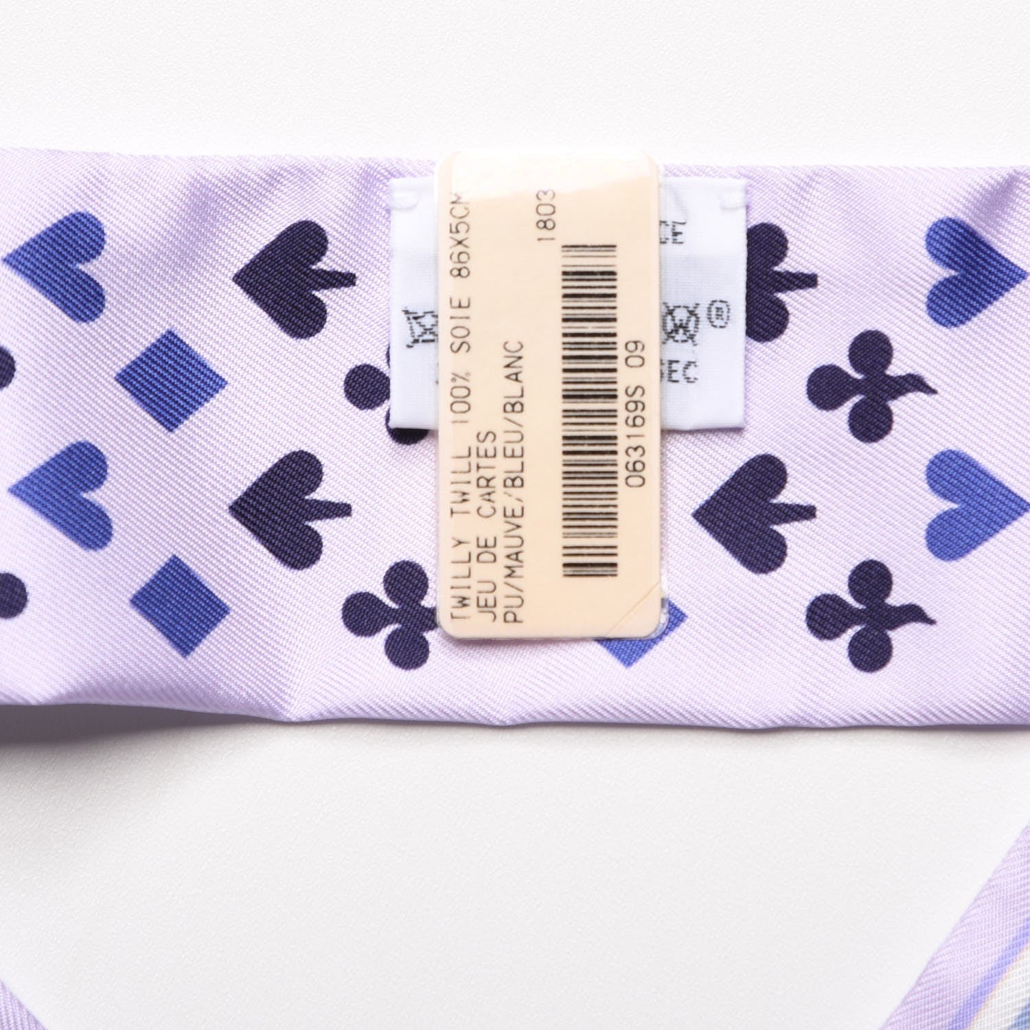 Hermes Silk Jeu de Cartes Twilly Purple Mauve Bleu White 3 of 6