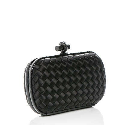 Bottega Veneta Satin Intreccio Impero Ayers Knot Clutch Black 3 of 6