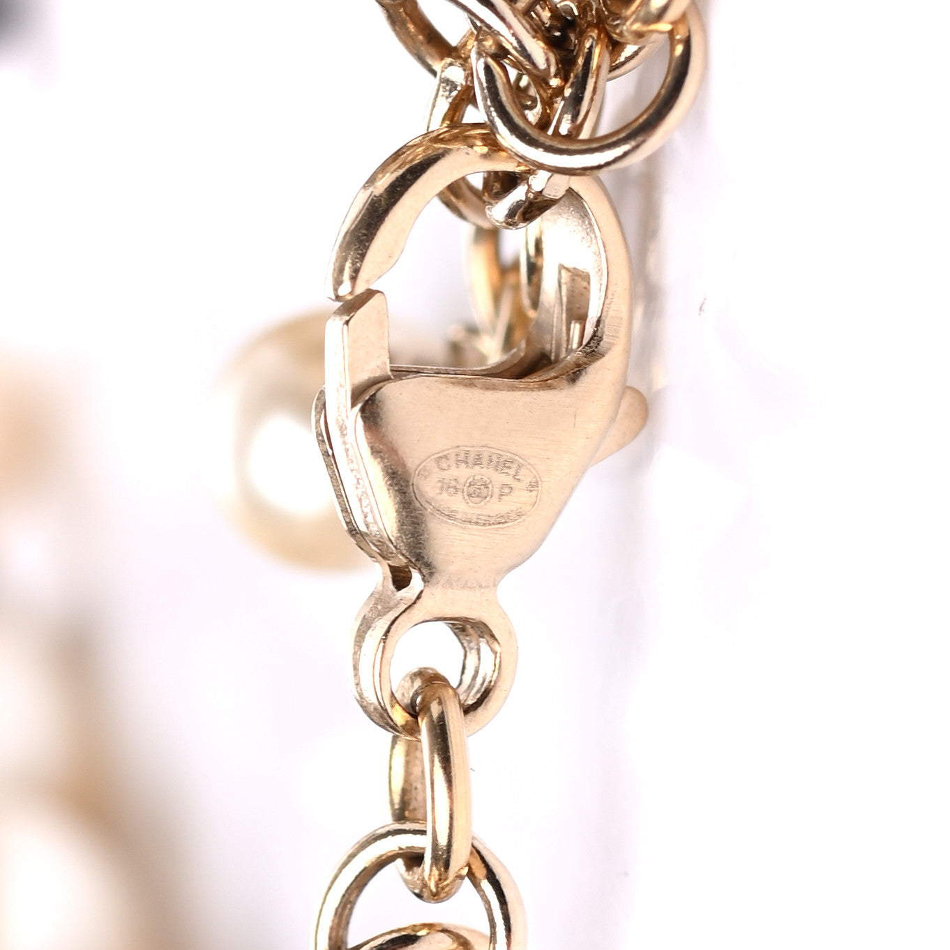 Pearl Resin Crystal CC Multi Strand Bracelet Gold