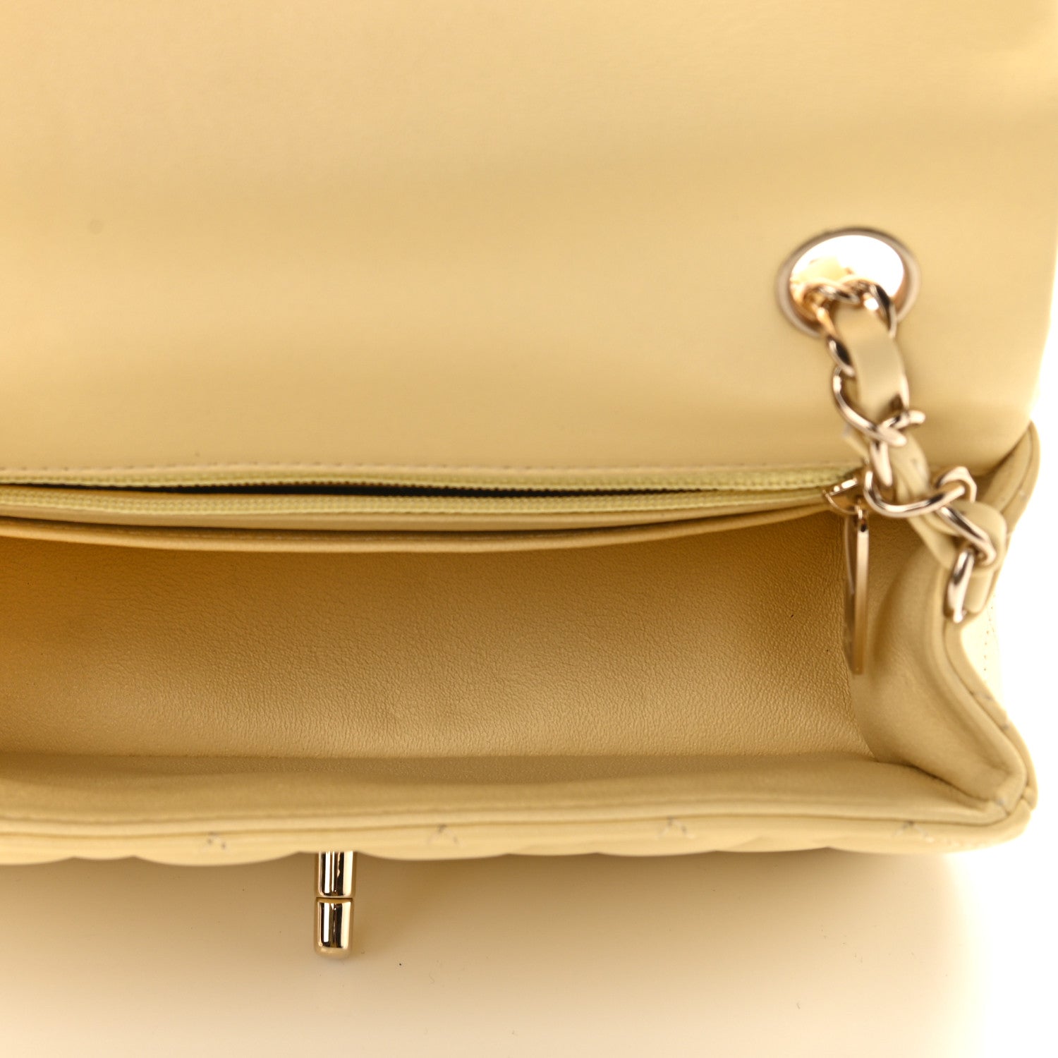 Chanel Lambskin Quilted Mini Rectangular Flap Yellow 7 of 20
