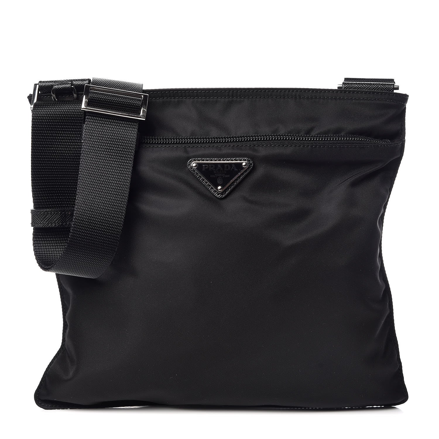 Prada Nylon Vela Small Flat Messenger Bag Black 1 of 9