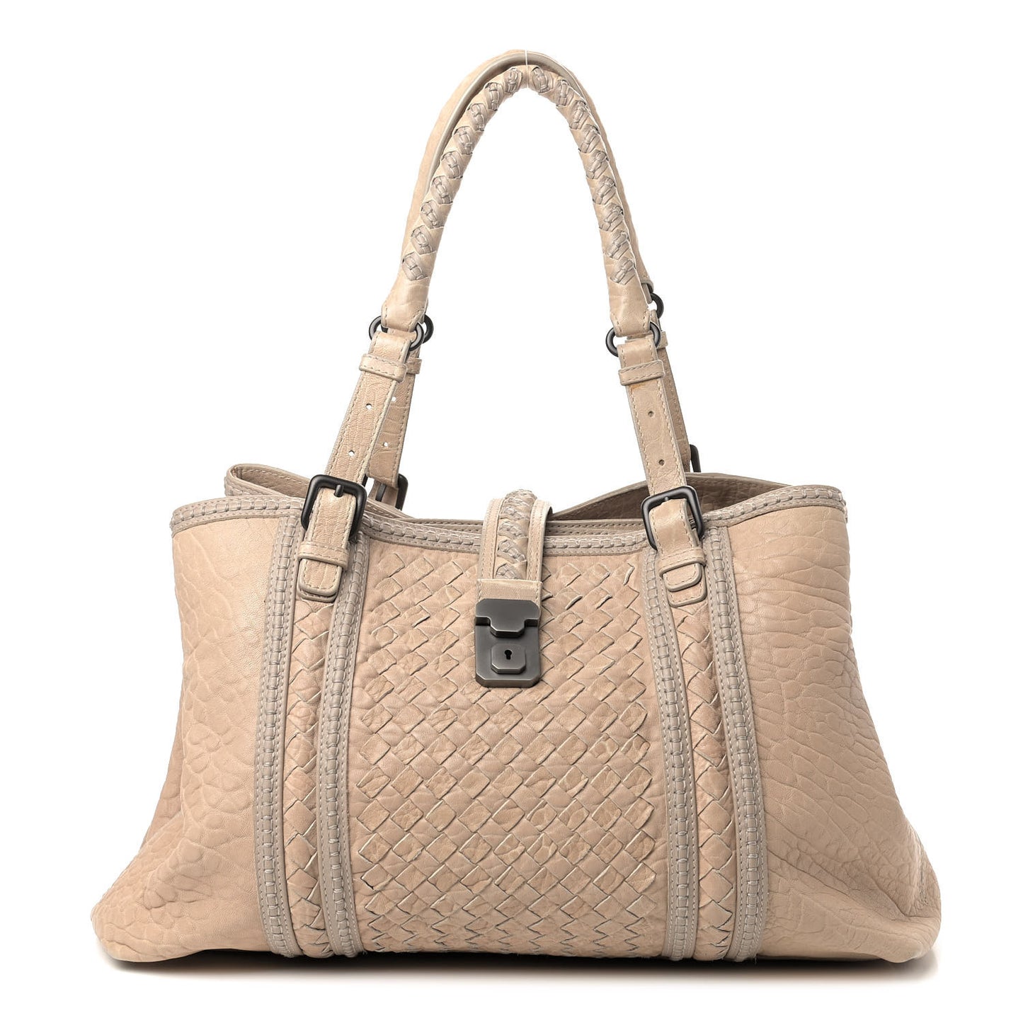 Nappa Intrecciato Punto Mocassino Roma Tote Cloth