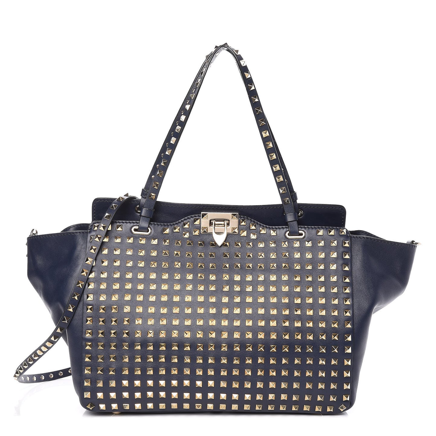 Vitello Medium Rockstud All Over Tote Marine
