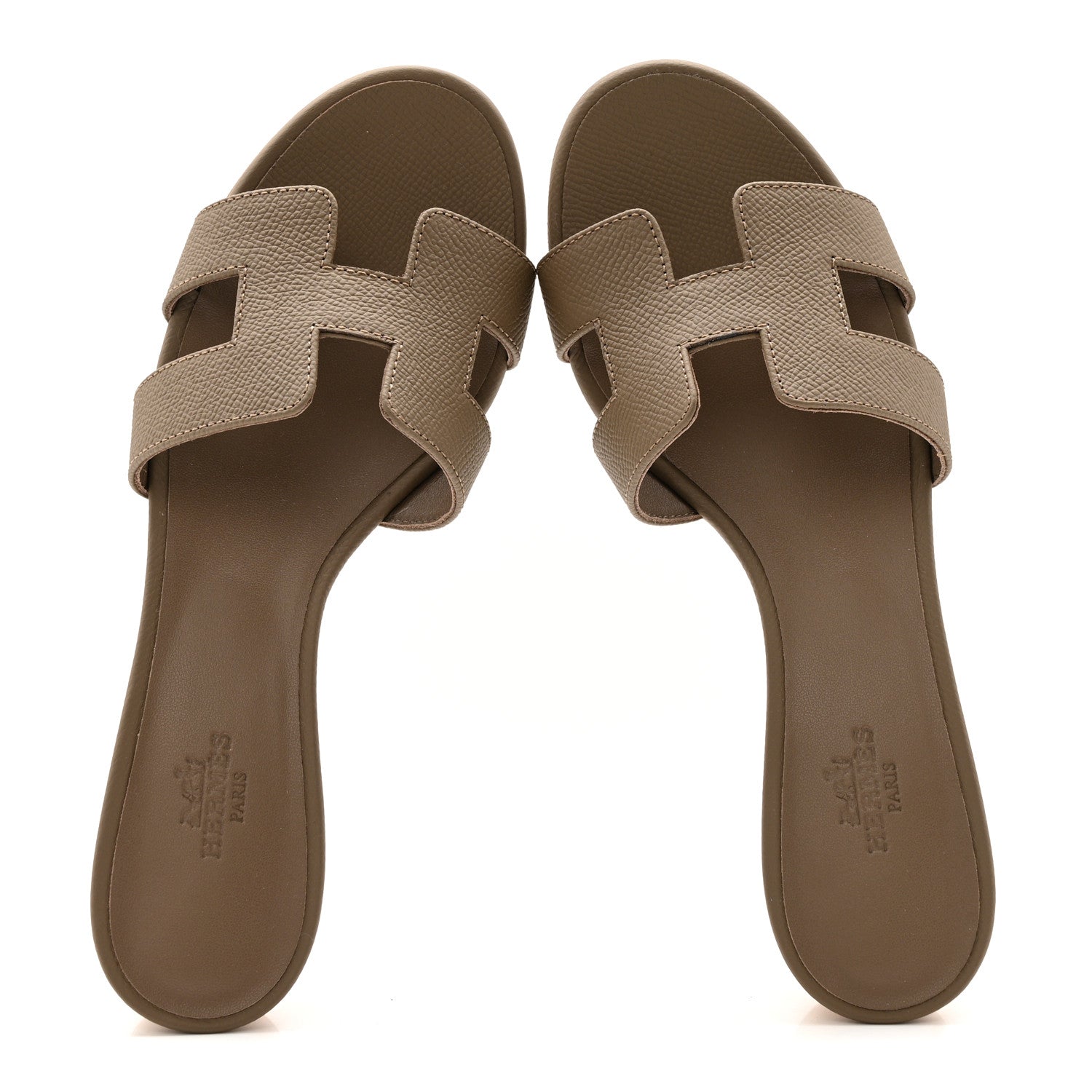 Hermes Epsom Oasis Sandals 37.5 Etoupe 1823159 – FASHIONPHILE