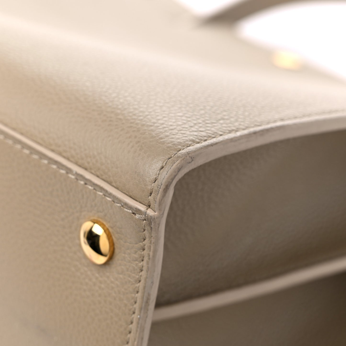 Grainy Calfskin Medium Title Bag Honey