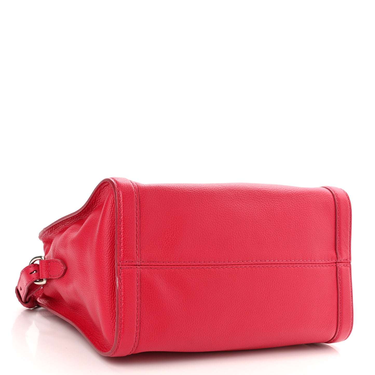 Pebbled Calfskin Small Skull Padlock Zip Around Tote Red
