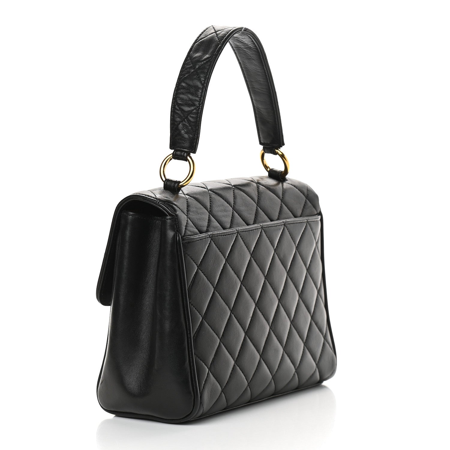 Chanel Lambskin Quilted Medium Kelly Flap Bag Black 2 of 17