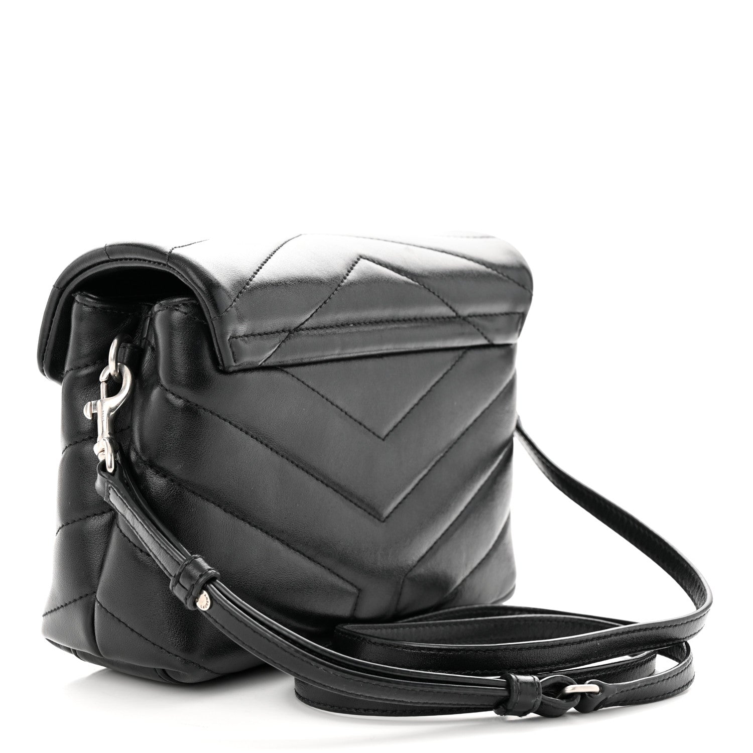 Saint Laurent Calfskin Y Quilted Monogram Toy Loulou Crossbody Bag Black 3 of 15