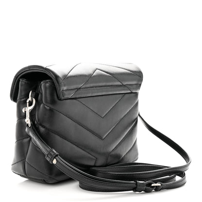Saint Laurent Calfskin Y Quilted Monogram Toy Loulou Crossbody Bag Black 3 of 15