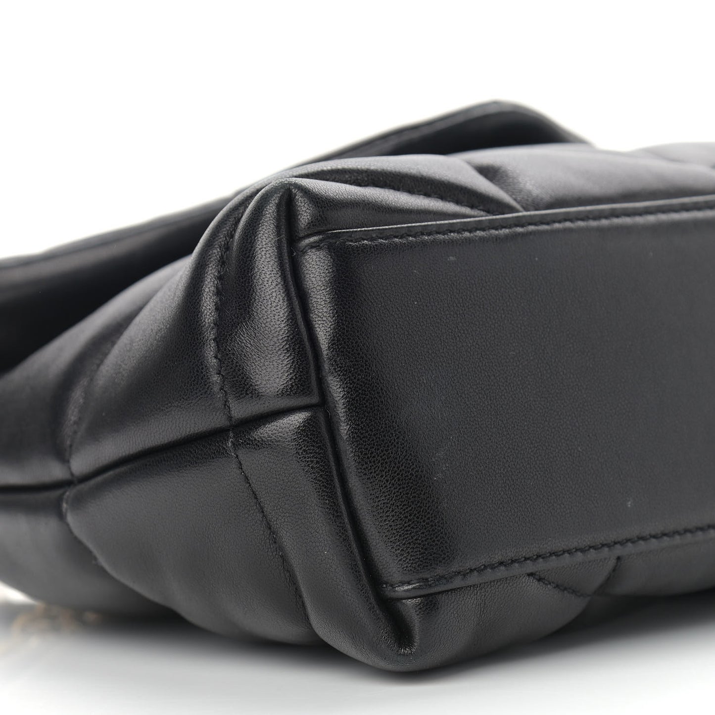 Lambskin Quilted Toy Loulou Puffer Monogram Chain Satchel Black