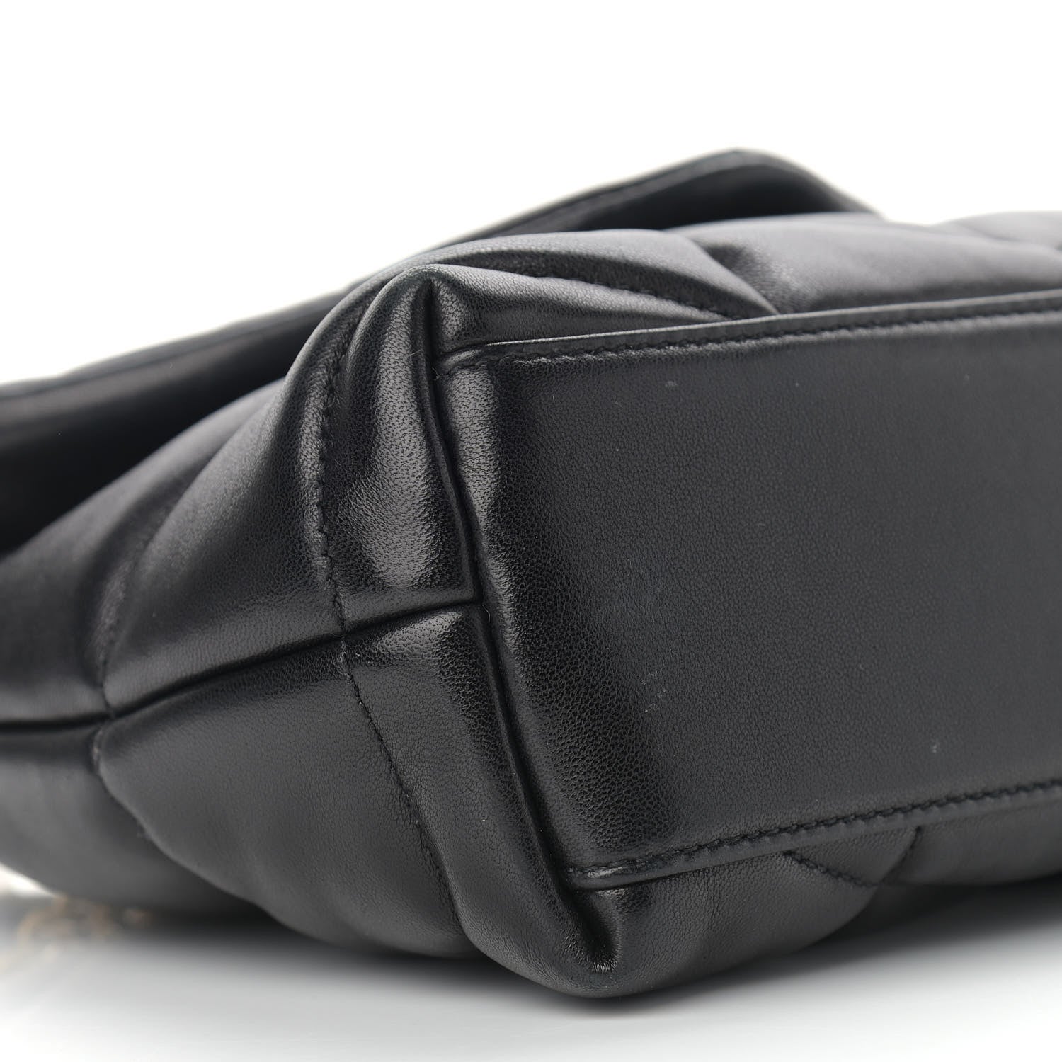 Saint Laurent Lambskin Quilted Toy Loulou Puffer Monogram Chain Satchel Black 10 of 12
