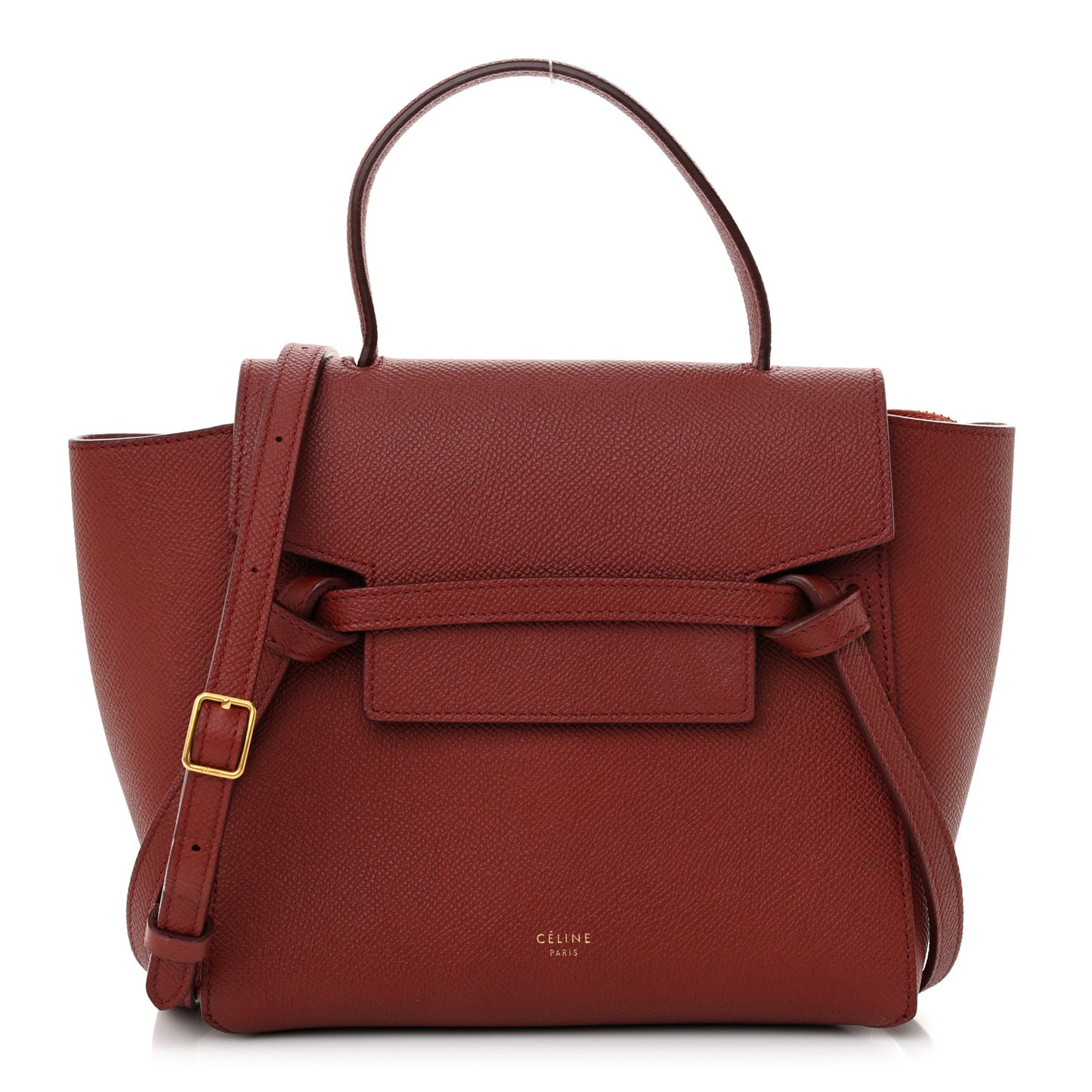 Grained Calfskin Nano Belt Bag Burgundy