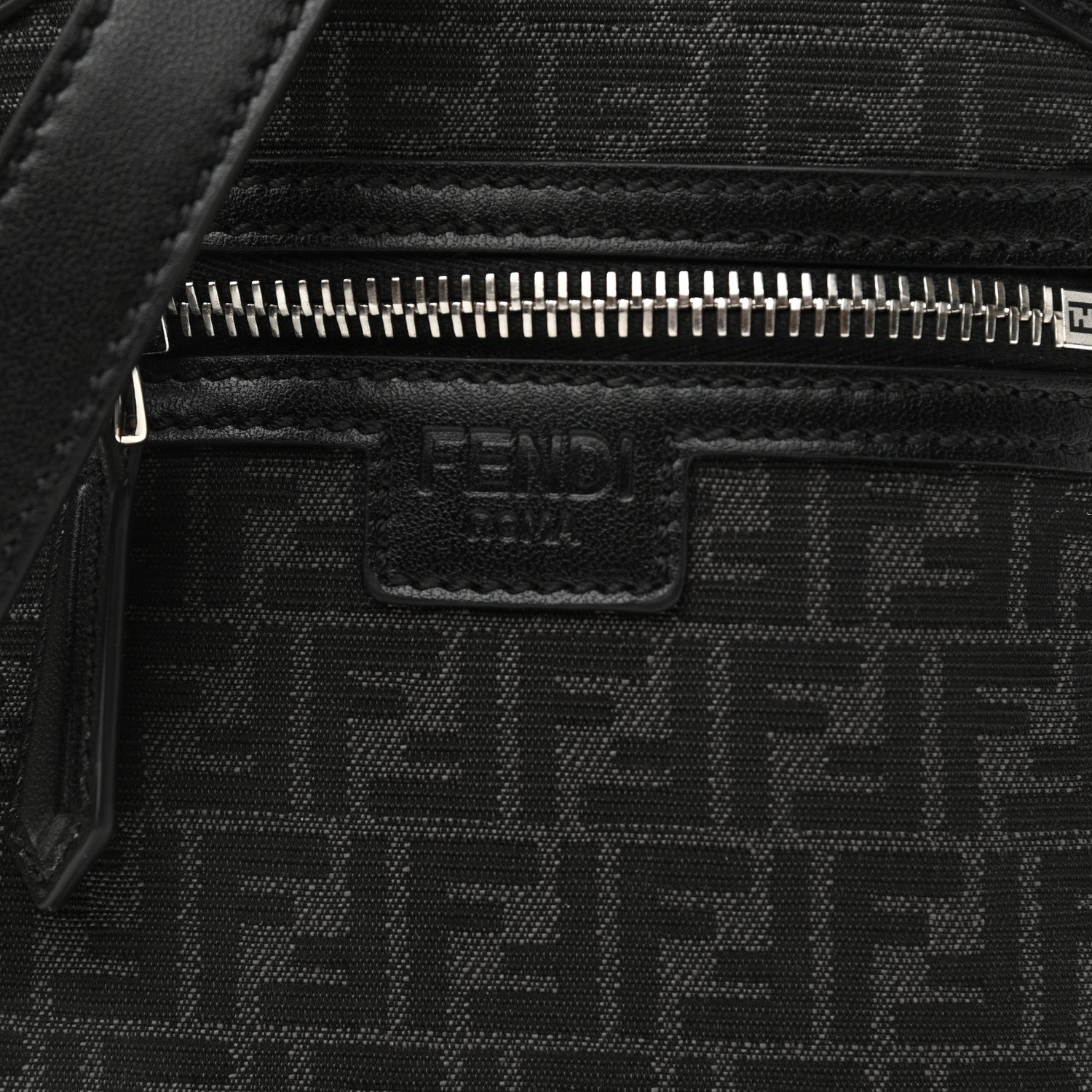 Fendi Recycled Fabric Jacquard Vitello Astro Micro FF Mini Trolley Bag Asfalto Black 8 of 10