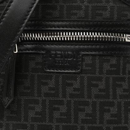 Fendi Recycled Fabric Jacquard Vitello Astro Micro FF Mini Trolley Bag Asfalto Black 8 of 10