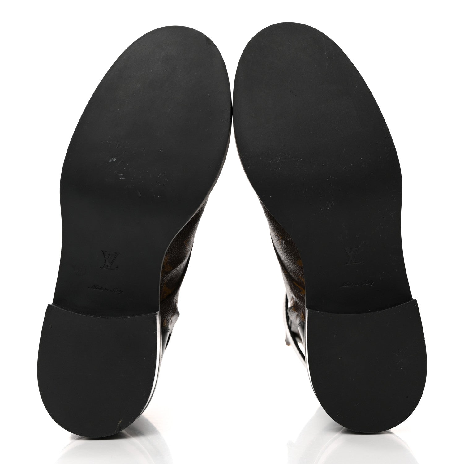 Louis Vuitton Calfskin Monogram Wonderland Flat Ranger Boots 38.5 Black 5 of 10