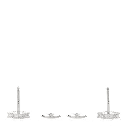 Van Cleef & Arpels 18K White Gold Turquoise Sweet Alhambra Earrings 4 of 4