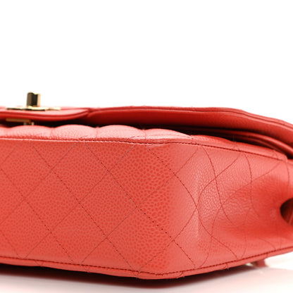 Chanel Caviar Quilted Medium Double Flap Light Red 10 of 10